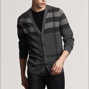 BURBERRY Grey wool & cashmere cardigan